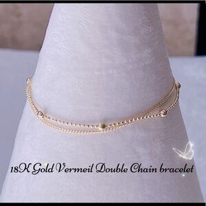 18K Gold Vermeil Double Chain Bracelet